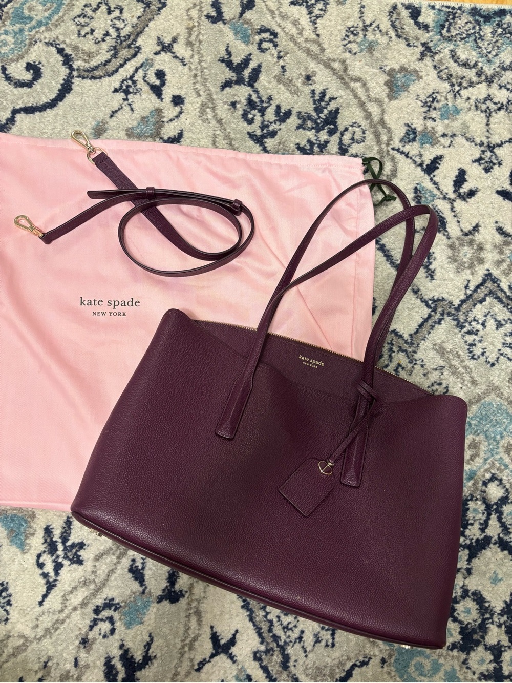 Kate Spade Margaux Large Tote in Cherrywood (Plum Color)